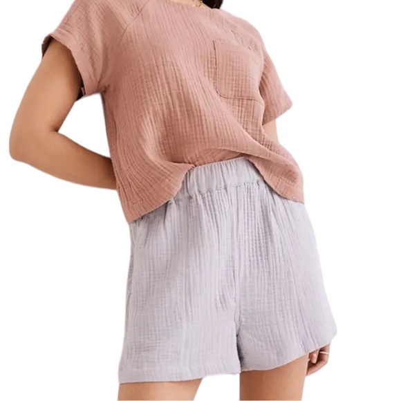 New w/tags Madewell MWL Easy Pull-On Shorts in Lightspun - XS - Faded Lavender - Picture 1 of 5